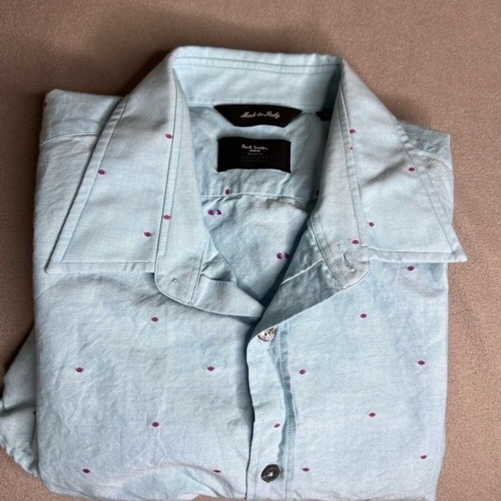 Paul Smith Mens  long sleeve Dress shirt Made in Italy Size 16-41